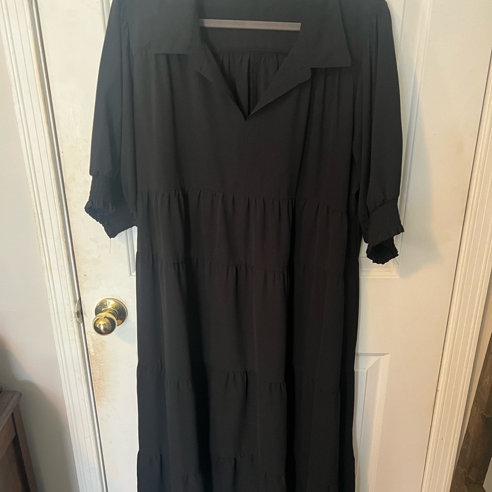 Classic Black Tiered Maxi Dress - Umgee